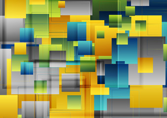 Colorful glossy squares abstract technology vector background