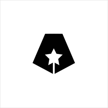 Letter A star  logo design vector image