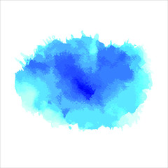 Vector blue paint of splash on white.