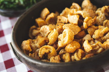 Brazilian pork scratching ( Torresmo )