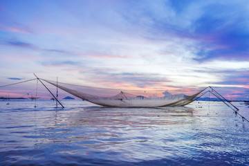 Fototapeta premium Fisherman worked in fishing village of Cua Dai, Hoi An, Vietnam. Hoian is recognized as a World Heritage Site by UNESCO.
