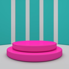 Abstract minimal modern round pedestal or podium.