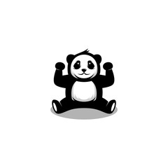 Panda Bear Silhouette Logo Design Vector Template