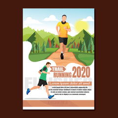 Running men and women sports background, Running vector illustration.	
