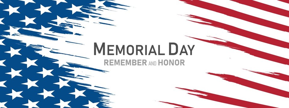 memorial day in the united states - remember and honor banner background vector illustration