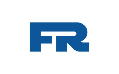 FR or RF and F, R Uppercase Letter Initial Logo Design, Vector Template