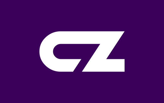 CZ or ZC and C, Z Uppercase Letter Initial Logo Design, Vector Template