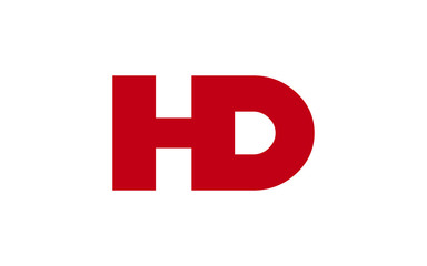 HD or DH and H, D Uppercase Letter Initial Logo Design, Vector Template