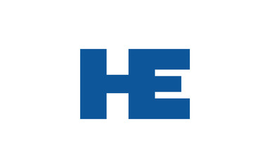 Obraz premium HE or EH and H, E Uppercase Letter Initial Logo Design, Vector Template