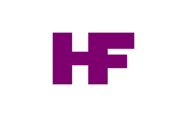 HF or FH and H, F Uppercase Letter Initial Logo Design, Vector Template