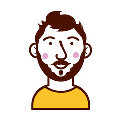 young man bearded avatar character icon