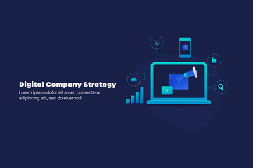 Digital marketing , online branding and content promotion strategy for internet company. Data driven planning and development.