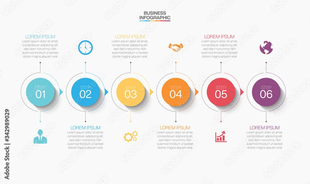 Wall mural business data visualization. timeline infographic icons designed for abstract background template mi