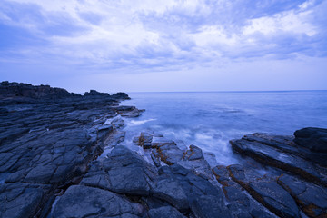 北海道千畳岩でみる朝の景色