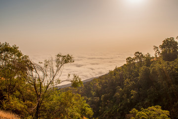 view from mountains over the clouds