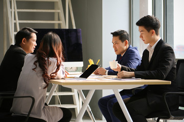 Group of business people team have meeting and talking and brainstorming in a conference room
