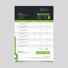 Corporate modern green invoice template