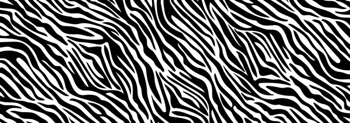 Fototapeta Trendy zebra skin pattern background vector. Animal fur, vector background for Fabric design, wrapping paper, textile and wallpaper. obraz
