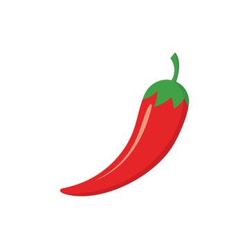 Hot chili pepper vector illustration, isolated on white background. Red hot chili design vector.