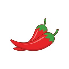 Hot chili pepper vector illustration, isolated on white background. Red hot chili design vector.