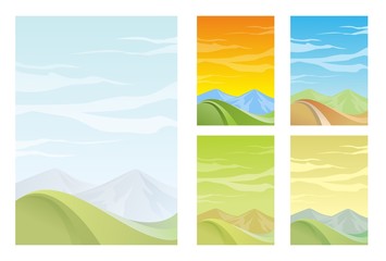 summer holiday beach and mountain vector background  illustration