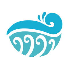 water wave ocean flat style icon