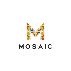 the letter M with the concept of the mosaic logo