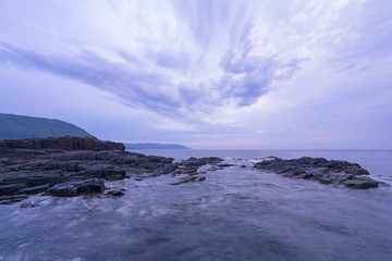 Fototapeta na wymiar 北海道千畳岩でみる朝の景色
