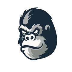 Gorilla mascot logo design with modern illustration concept style for badge, emblem and t shirt printing. Angry gorilla illustration for sport and e-sport team.