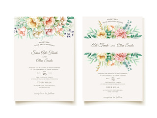 elegant peonies wedding invitation design template