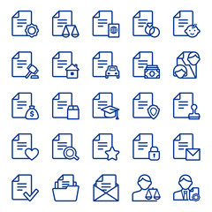 Set of document icons. Vector illustration