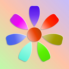 Multicolored flower made of paper. Vector illustration.