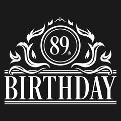 Luxury 89th Birthday Logo illustration vector