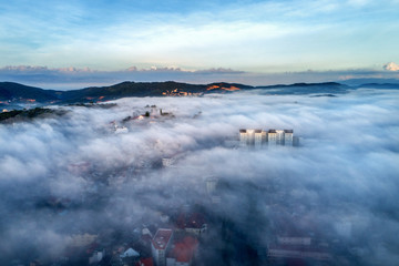 Royalty high quality free stock image aerial view of center city, Dalat, VIetnam