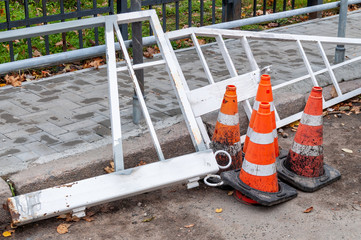 dirty traffic cones
