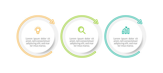 Minimal infographic template design with numbers 3 options or steps.
