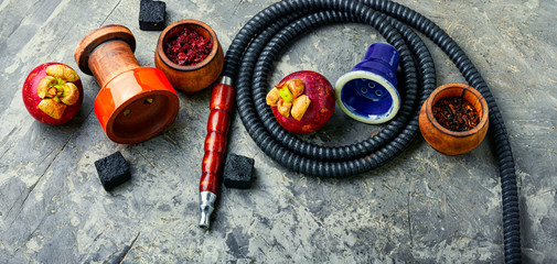 Oriental smoking hookah.