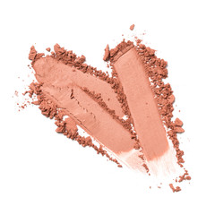 Close-up of make-up swatch. Smear of crushed beige or light brown eye shadow