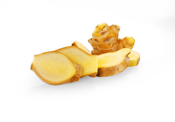 ginger slice isolate on white backgroud