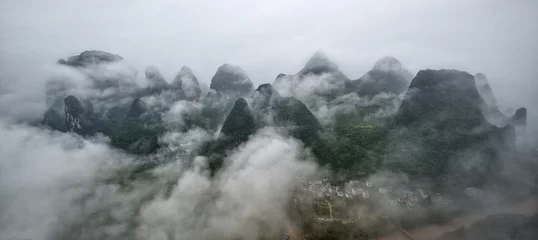 Tuinposter Beautiful karst mountain landscape of China © wusuowei