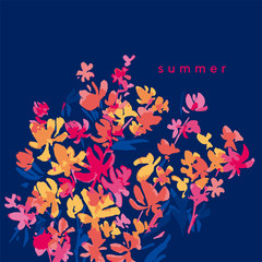Fototapeta premium Abstract summer meadow flower watercolor