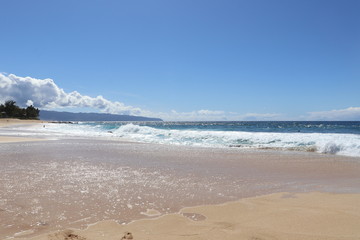 The Banzai Pipeline surf reef break located in Hawaii at Ehukai Beach Park in Pupukea on Oahu North Shore