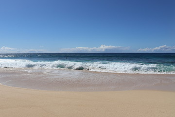 The Banzai Pipeline surf reef break located in Hawaii at Ehukai Beach Park in Pupukea on Oahu North Shore