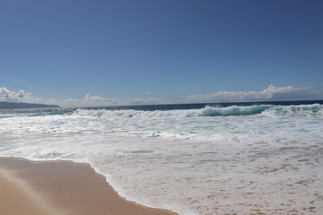 The Banzai Pipeline surf reef break located in Hawaii at Ehukai Beach Park in Pupukea on Oahu North Shore