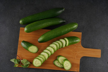 Fresh Organic Cucumbers stock photo