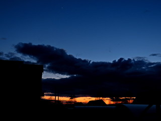 Bright colors of the evening sky