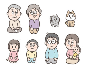 家族だんらん_一人ずつ_Family,One by one,happy