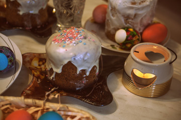 easter cakes and eggs