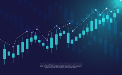 Stock market or forex trading graph. in graphic concept suitable for financial investment or Economic trends business. with neon effect. finance background. forex backdrop. Vector illustration