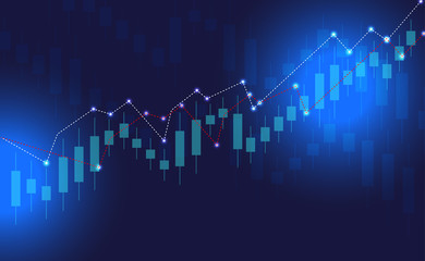Stock market or forex trading graph. in graphic concept suitable for financial investment or Economic trends business. with neon effect. finance background. forex backdrop. Vector illustration